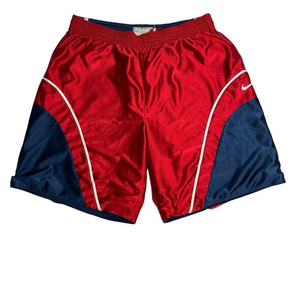 Vintage Nike Reversible Basketball Shorts Red Blue Drawstring Men’s Large L/XL - Picture 1 of 14